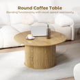 thumbnail image 4 of HOMCOM Table Basse Ronde de 31,5 Pouces, Table Centrale pour Salon, Chêne, 4 of 10