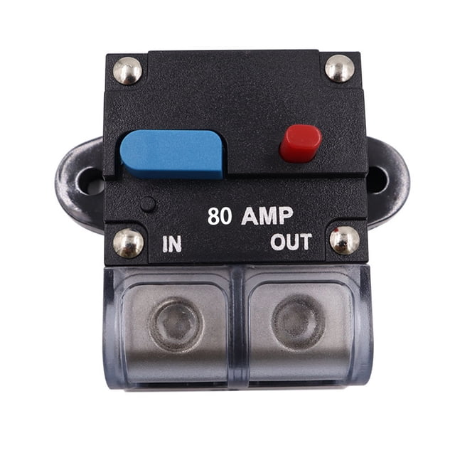 relayinert Plastic Automotive Circuit Breaker Professional Detachable High Conductivity Replacement Speaker Accessories Blue Button 80A