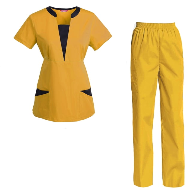 Women's Scrubs Set Scrub Top and Pants Scrubs Set