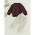 thumbnail image 4 of Honganda Toddler Boys 2Pcs Pants Sets Long Sleeve Letter Print Sweatshirt Tops and Drawstring Pants Sets, 4 of 9