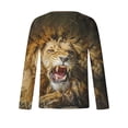 thumbnail image 5 of Meichang T-Shirt à Manches Longues pour Hommes Doux, T-Shirts Graphiques pour Hommes Tendance avec Imprimé 3D de Lions, T-Shirts Amusants à Col Rond pour le Gym à Manches Longues pour Hommes, 5 of 5