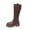 Brown, variant on Pisexur Knee High Boots Women Solid Color Chunky Heel Thick Sole Tall Boots Classic Round Toe Thigh High Boots Fall Winter Elastic Comfortable Women's Boots With Back Zipper 36-40 Brown