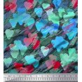 thumbnail image 1 of Soimoi polyester Crepe Fabric brush stroke & colorful Heart Decor Fabric Printed Yard 52 Inch Wide, 1 of 3