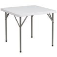 thumbnail image 1 of Table pliante carrée en plastique blanc granite, 1 of 1