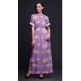 thumbnail image 4 of Bimba Rayon Rose & Ranunculus Floral Printed Womens Long MaxiDressGown With Side Slit-Small, 4 of 6