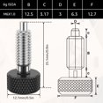 thumbnail image 3 of 4/8Pcs Ressort Rétractable à la Main Piston en Acier Inoxydable Verrouillage de Type M6 Broches à Dégagement Rapide Vis de Piston Robuste avec 0,500 Pouces de Longueur de Filetage pour le Roulement des Boîtes à Outils Moules Automobiles, 3 of 7