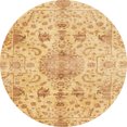 thumbnail image 1 of Ahgly Company Indoor Round Abstract Chrome Gold Yellow Oriental Area Rugs, 6' Round, 1 of 6