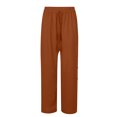 thumbnail image 4 of Jsaierl Side Split Palazzo Pants for Women Elastic Waisted Drawstring Lounge Linen Pants Solis Color Flowy Beach Vacation Trousers, 4 of 7
