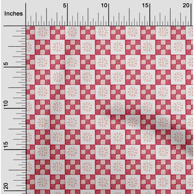 oneOone Viscose Chiffon Fabric Geometric & Floral Block Print Fabric BTY 42 Inch Wide