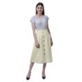 thumbnail image 2 of Moomaya Womens Below Knee Length A-Line Skirt Front Button Casual Skirt w/ Pockets, 2 of 6