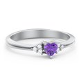 thumbnail image 1 of Birthstone Heart Ring with Shoulder Accents - Amethyst (February), 1 of 3