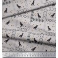 thumbnail image 2 of Soimoi Moss Georgette Fabric Geometric Shapes & Dinosaur Animal Print Fabric by The Yard 42 Inch Wide, 2 of 3