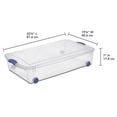 thumbnail image 4 of Sterilite Boîte à loquets de 47 L avec roues, boîte de rangement en plastique transparent avec couvercle et loquet bleu - 4 PK, 4 of 6