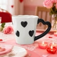 thumbnail image 1 of YoGold Valentines Day Ceramic Coffee Mug - Heart Embossed Tea Cups For Latte, Hot Tea, Cappuccino, Milk - Cup For Lover Mom Birthday Christmas Valentine's Day Gifts White, 1 of 6