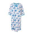 thumbnail image 1 of Silverts Women Open Back Knit Hospital Gown, S, Blue Floral, 1 of 2