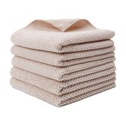 Beige Multi Purpose Cleaning Wipes Kitchen Dishwashing Absorbent Cleaning Cloth Reusable Washable Cleaning Rag For Household Kitchen Surfaces 30X30Cm 12X12 Inches