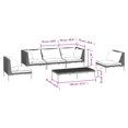 thumbnail image 4 of vidaXL 6 Piece Garden Lounge Set with Cushions Poly Rattan Dark Grey, 4 of 5