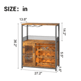 thumbnail image 2 of Wine Bar Cabinet with LED Lights, Industrial Home Coffee Bar Cabinet with Adjustable Wine Rack & Glass Holder, Modern Liquor Cabinet with Storage Shelves, for Home, Kitchen, Dinning Room, 2 of 7
