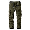 thumbnail image 2 of WEAIXIMIUNG Men's Pants Cargo Relaxed Fit Mens Fashion Solid Color Elastic Waist Overalls Pants, 2 of 8
