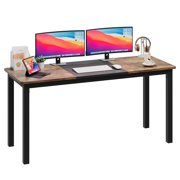 BeesClover Computer Desk, Large Home Office Desk with Black Metal Frame, Modern Simple Style Gaming Desk, Sturdy Writing Workstation for Study, Home, Office