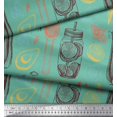 thumbnail image 2 of Soimoi polyester Crepe Fabric Vegetables,Jar & Cups Fabric Prints By Yard 52 Inch Wide, 2 of 3