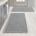 thumbnail image 1 of Set of 2 Waffle Bathroom Rugs, Boho Bath Rugs Non Slip Washable, Super Absorbent Bath Mats, Ultra Soft Rubber Backed Shower Mats for Bathroom Floor, Tub and Shower, Light Grey, 17x24 Inch, 1 of 5