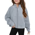 thumbnail image 1 of RXIRUCGD Hauts à Manches Longues pour Enfants Hommes et Femmes Col Rond Sans Capuche Décontracté (Gris, Taille : 7 Ans), 1 of 3