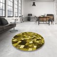 thumbnail image 4 of Ahgly Company Tapis d'Intérieur Rectangulaire Transitionnel Jaune Lavable à la Machine, 2 Pieds x 5 Pieds, 4 of 7