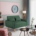 thumbnail image 1 of Sobaniilo 47" Small Modern Loveseat Sofa, Mid Century Linen Fabric 2-Seat Sofa Couch Tufted Love Seat with Back Cushions and Tapered Wood Legs for Living Room, Bedroom and Small Space (Green), 1 of 5