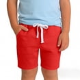 thumbnail image 1 of HOZADOIE Boys Basketball Shorts Pure Cotton Spring Summer Solid Color Elastic Drawstring Waist Breathable Casual Athletic Shorts with Pockets 1-11 Years, 1 of 6