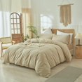 thumbnail image 2 of Washed Cotton Duvet Cover Set Linen Feel Natural Wrinkle Lightweight Comfy (King  Linen), 2 of 6