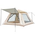 thumbnail image 4 of All-Season Double-Layered Oxford Cloth Camping Tent with Fiberglass Poles - Instant Setup, Windproof & Rainproof (1000mm Waterproof), UPF 50+ Sun Protection, 2 Doors & 2 Windows, Includes Floor Mat,, 4 of 5