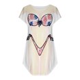 thumbnail image 2 of Jusqu'à 65 % de Rabais! Robes d'Été Mode pour Femmes 2024 Grande Taille Chemise de Bikini par-Dessus Manches Courtes Mignonne Imprimé de Bikini par-Dessus Robe T-Shirt Ample à Porter, 2 of 4