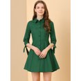 thumbnail image 5 of INSPIRE CHIC Robe-Chemise Patineuse en Coton pour Femmes à Col, Manches 3/4, Boutonnée, 5 of 5