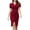 Wine, variant on LOVZFMLL Women's Temperament Commuting OL Short Sleeve Dress Black XL