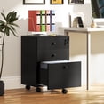 thumbnail image 2 of HOMCOM 3-Drawer Filing Cabinet with Lock, Mobile File Cabinet, Black, 2 of 10