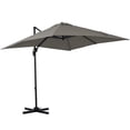 thumbnail image 1 of Outsunny 8'x8' Square Patio Hanging Offset Umbrella Light Grey, 1 of 10