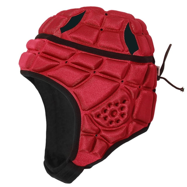 Graflsoa Casque de Gardien pour Jeunes Résistant aux Impacts avec Sangles Ajustables, Rouge Taille P, Protection en Mousse EVA pour Soccer et Baseball