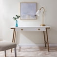 thumbnail image 4 of Pemberly Row Desk with Drop Front Keyboard Drawer in White/Gold, 4 of 8
