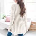 thumbnail image 4 of Heliisoer Women's Plus Size Knit Cardigans Loose Slouchy Oversized Wrap Chunky Pocket Sweaters Coat, 4 of 7