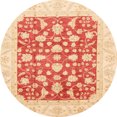 thumbnail image 1 of Ahgly Company Tapis d'Intérieur Ronds Abstraits Orange Vif, Tapis de Zone Abstraits, 8 Pieds Rond, 1 of 6