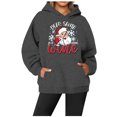 thumbnail image 2 of WEAIXIMIUNG Sweatshirts Grande Taille pour Femmes 3X Décontracté Col Rond Poche Imprimé Père Noël en Verre Hoodie, 2 of 3