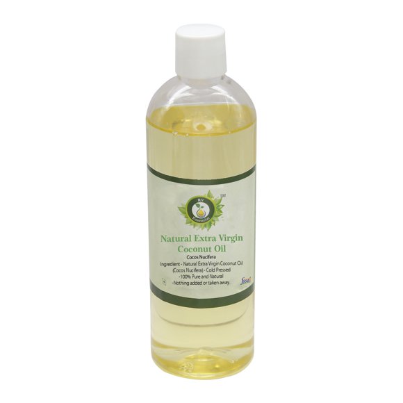 Natural Extra Virgin Coconut Oil Cocos Nucifera Moisturizes Skin For Teeth For Nails For Removing Makeup For Hair Pure Natural Cold Pressed 100ml 3.38oz By R V Essential