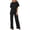 Noir, variante sur Combinaison pour Femmes Combinaison Droite Tenue de Boîte de Nuit pour Femmes Jambe Courte Combinaison Ceinturée avec Manches