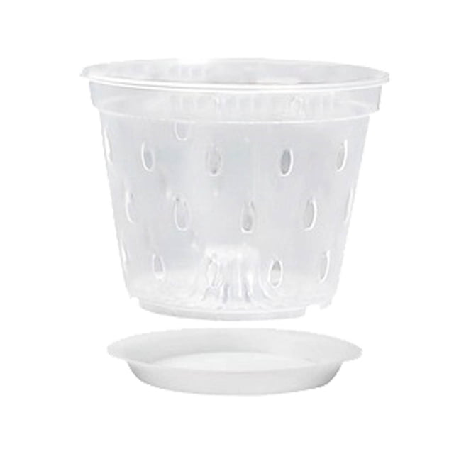 TIELUTT 5 Inch Phalaenopsis Planter Clear Orchid Planter Root Control with Hole Flower for Flower Girl Potted Live Outdoor Potted Live in Dark Small Flower Bulk Flower