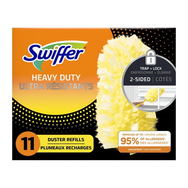 Swiffer Dusters Heavy Duty Multi-Surface Duster Refills for Cleaning, Unscented, 11 Count