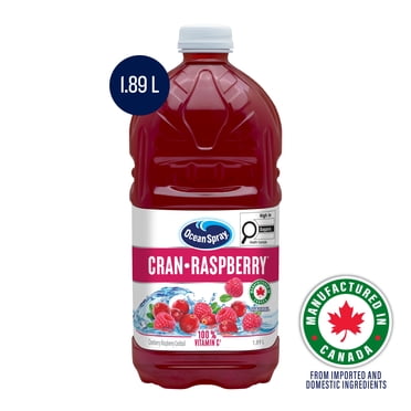 Ocean Spray Cran Raspberry® Cocktail 1.89L, Crisp Clean Taste of Cranberries with Sun-Ripened Taste of Raspberries, No Artificial Flavours, 100% Vitamin C.