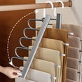 thumbnail image 2 of BRELIL Folding Clothes Hanger, Stainless Steel Trouser Rack, Multi Layer Storage Telescopic Hanger, Horizontal Vertical Two Hanging Drying Rack for Closet Bedroom Laundry Balcony, 2 of 6