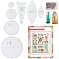thumbnail image 4 of Kit de Modèle Règle de Broderie en Acrylique pour Quilting Cadeaux Réutilisables Bricolage Couture Artisanat pour Professionnels 7 Pcs/ensemble, 4 of 7