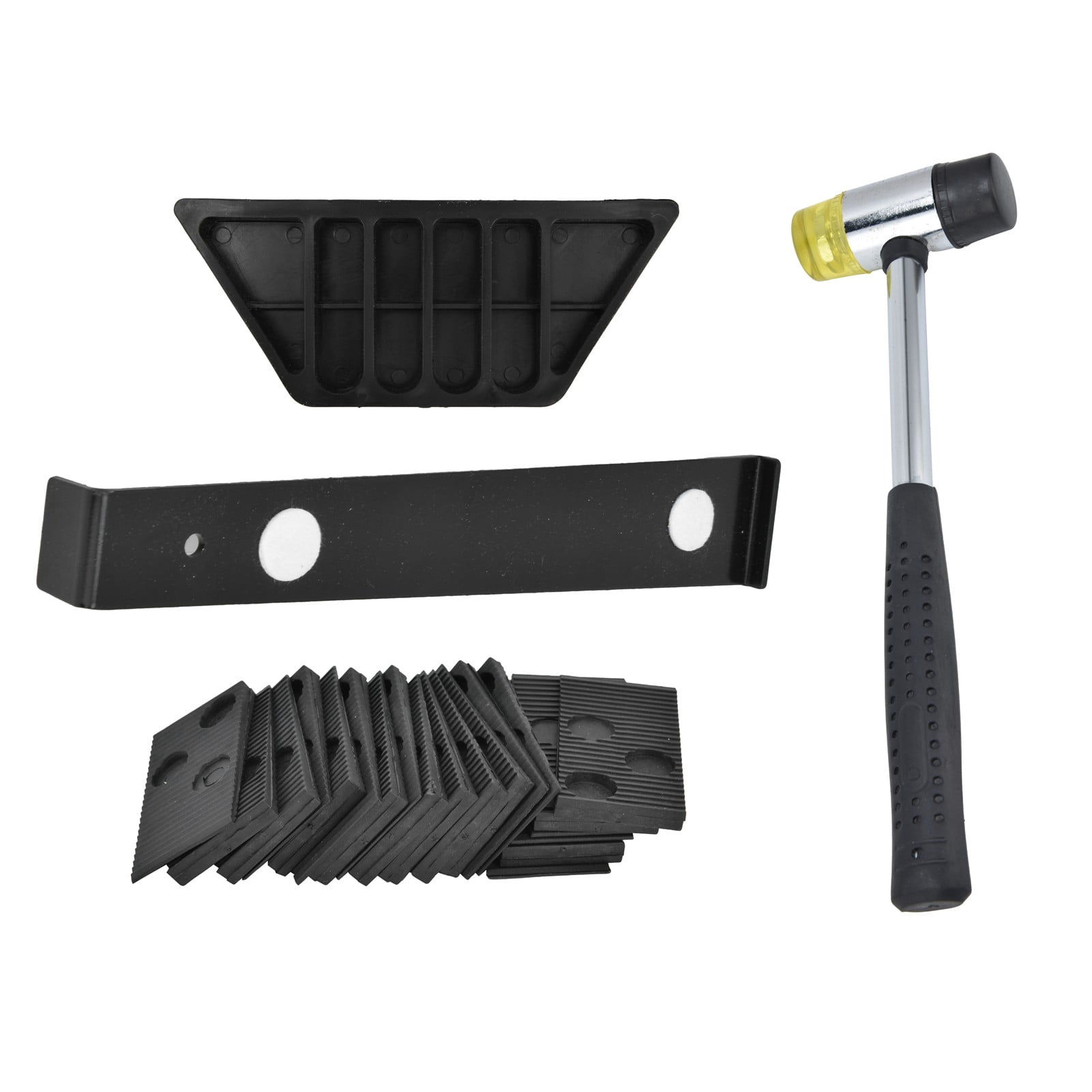 Flooring Installation Kit, Upgraded Pull Bar Black Rubber Laminate Floor Tools Heavy Duty With 20Pcs Spacer For House Decoration